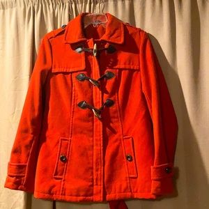 Polyester reddish/orange winter coat